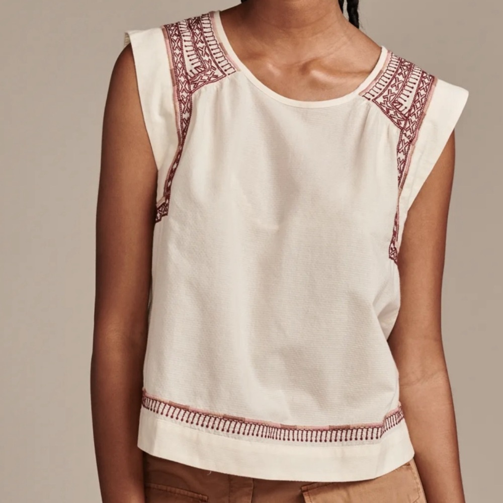 Lucky Brand Embroideried Sleeveless Top
